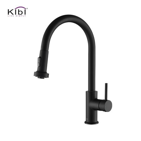 KIBI Casa Single Handle Pull Down Kitchen Sink Faucet KKF2002MB